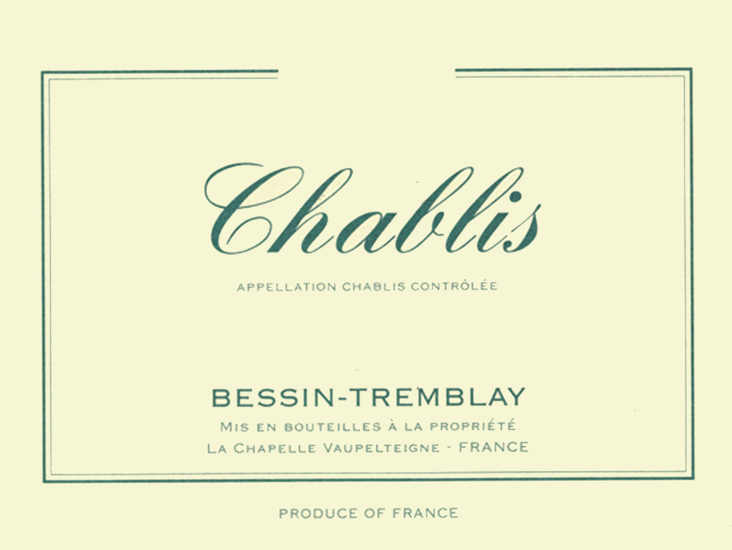 Bessin  Tremblay Chablis AOC 2023